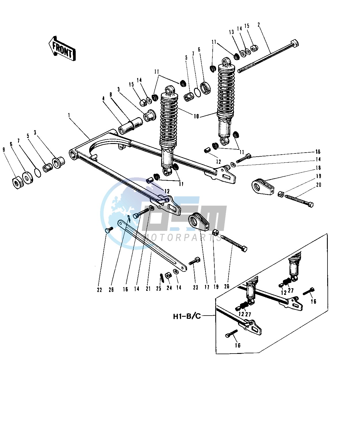 SWING ARM_SHOCK ABSORBERS -- 69-72 H1_A_B_C- -