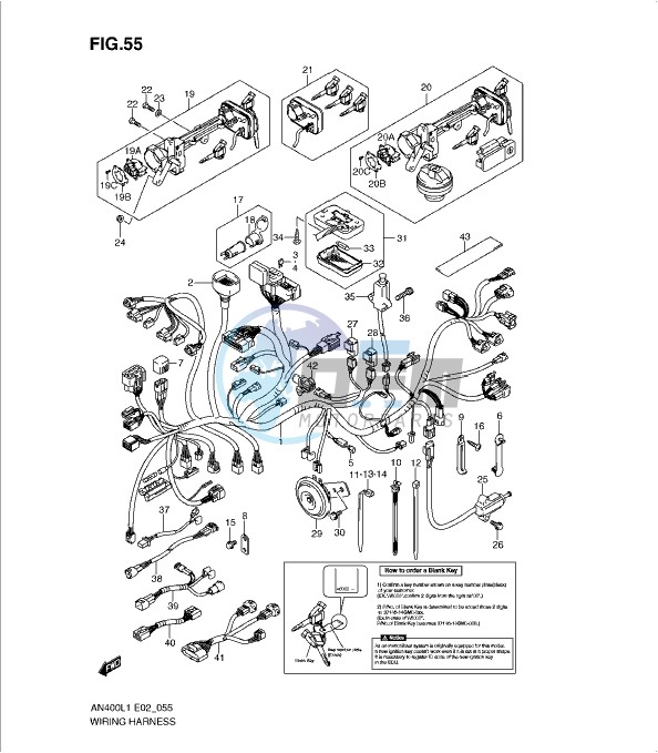 WIRING HARNESS (IMOBI) (AN400AL1 E19)