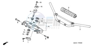 CRF250X9 Australia - (U) drawing HANDLE PIPE/TOP BRIDGE