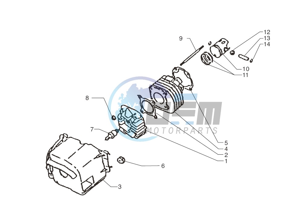 Cylinder-piston-wrist pin assy.