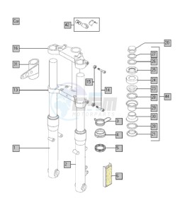 FANTIC 50 drawing Front wheel fork