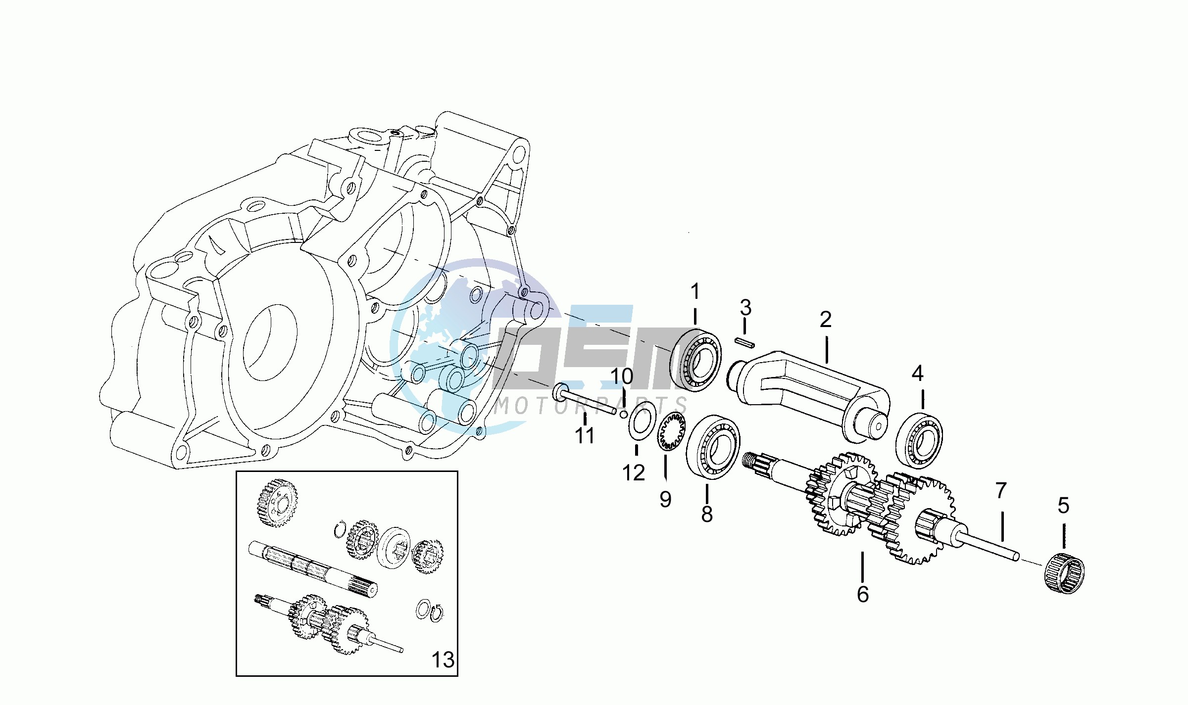 Primary gear shaft