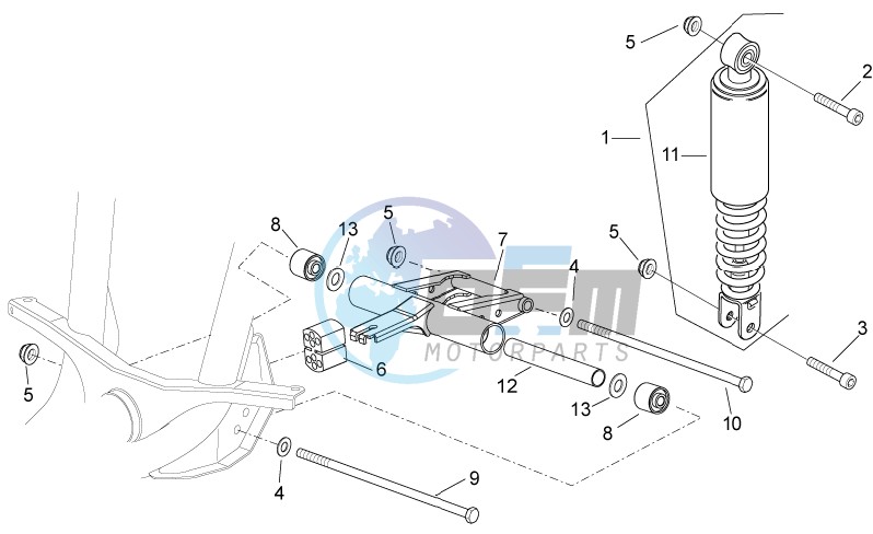 R.shock absorber-connect. Rod