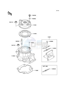 KX65 KX65AEF EU drawing Cylinder Head/Cylinder