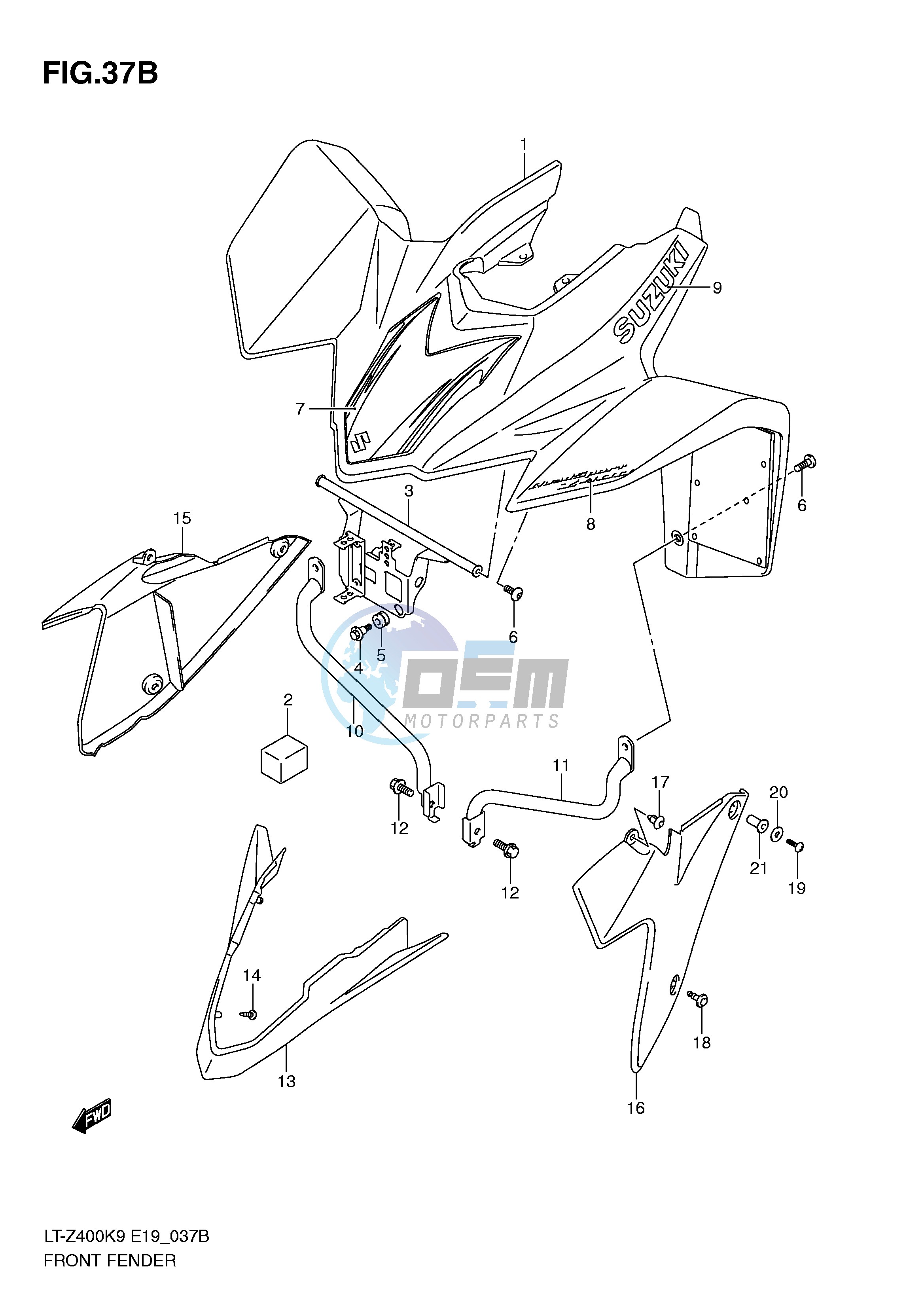 FRONT FENDER (LT-Z400L0)