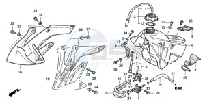 CRF250X drawing FUEL TANK (CRF250X4/5/6/7)