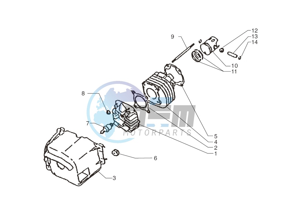 Cylinder-piston-wrist pin assy.