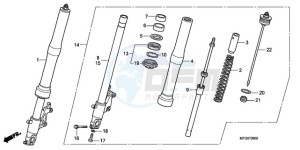 CB600F3A France - (F / CMF ST) drawing FRONT FORK