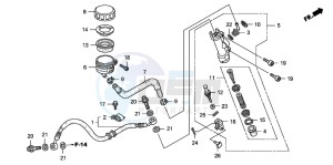 CB1300A CB1300SUPER FOUR drawing RR. BRAKE MASTER CYLINDER (CB1300/S)