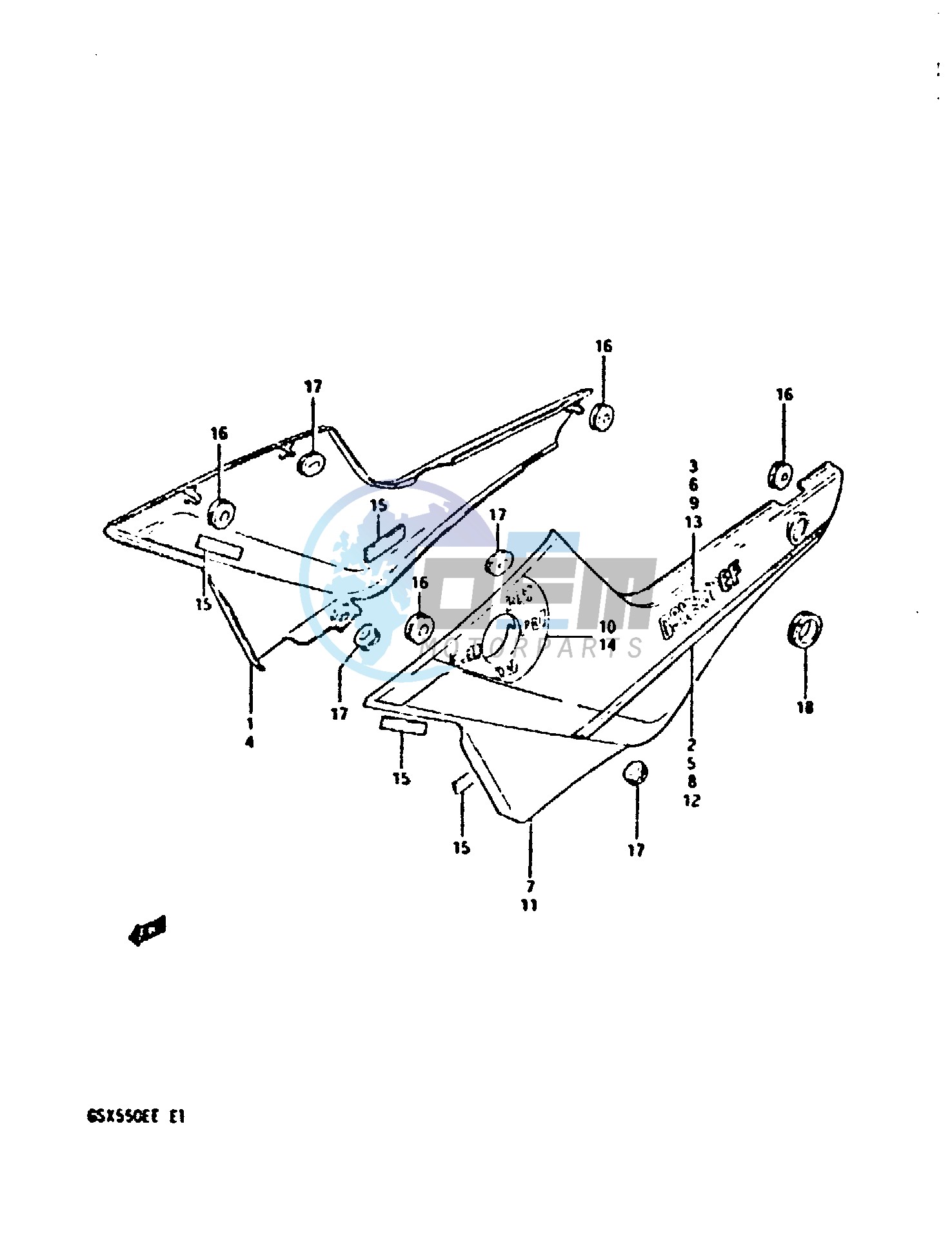 FRAME COVER (GSX550EFE)