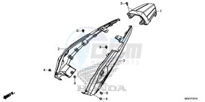 CB500XAE CB500X ABS UK - (E) drawing REAR COWL