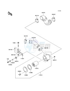 MULE 3010 DIESEL 4x4 KAF950B7F EU drawing Air Cleaner-Belt Converter