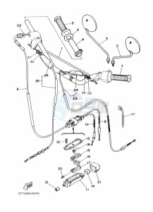 DT125 (3TTV) drawing STEERING HANDLE & CABLE