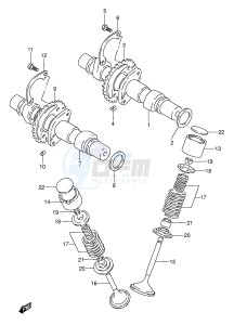 GS500E (E2) drawing CAM SHAFT - VALVE (MODEL R S T)