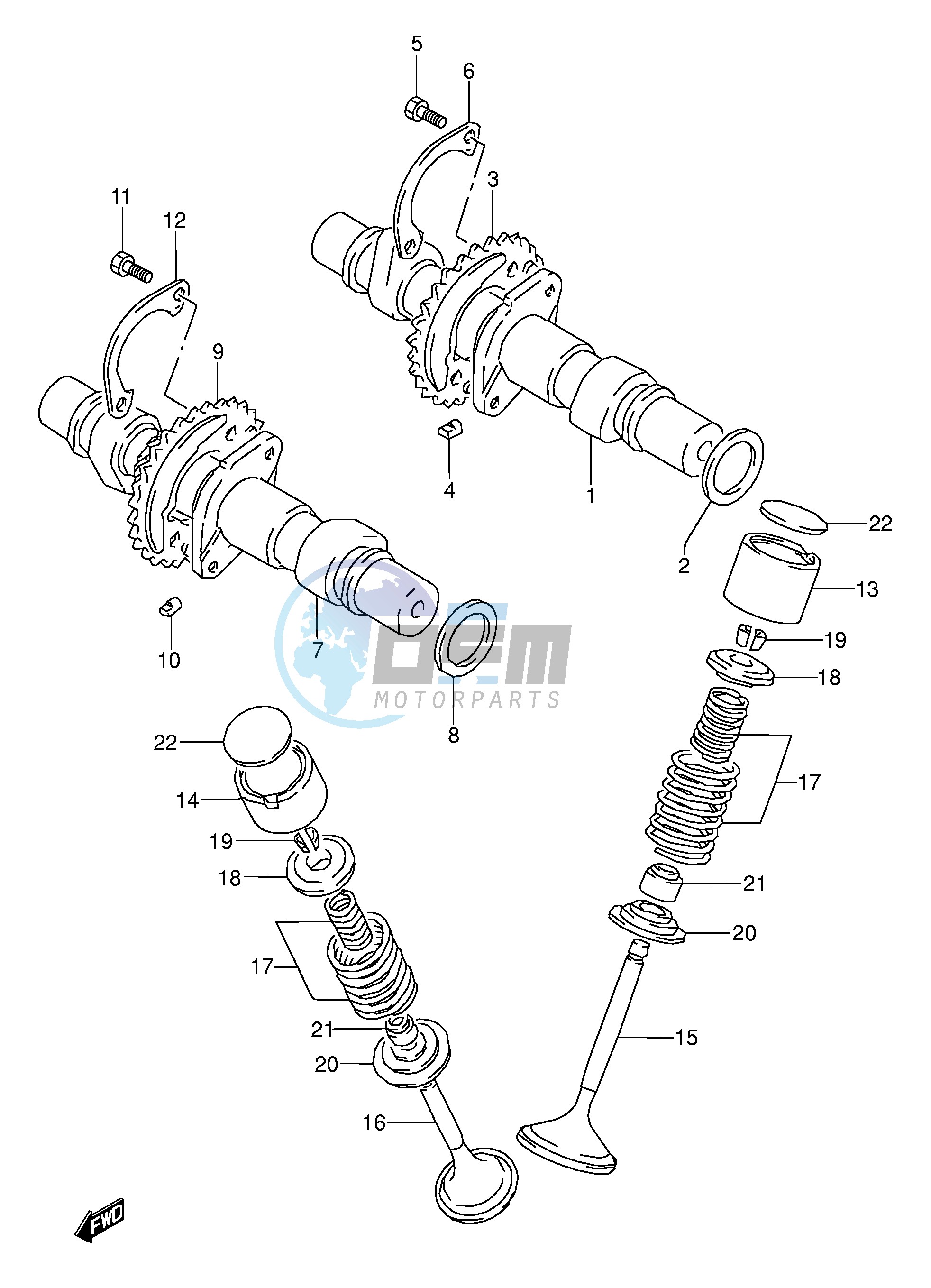 CAM SHAFT - VALVE (MODEL R S T)