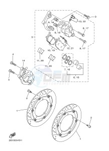 XJ6F 600 DIVERSION F (1CWP 1CWN) drawing FRONT BRAKE CALIPER