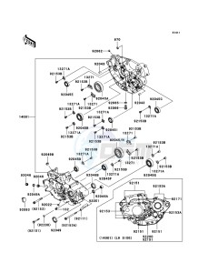 KLX450R KLX450A8F EU drawing Crankcase