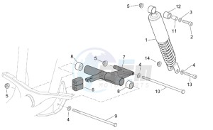 Scarabeo 50 4T E2 drawing R.shock absorber-connect. Rod