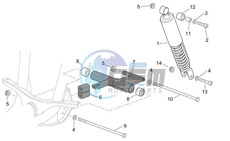 R.shock absorber-connect. Rod