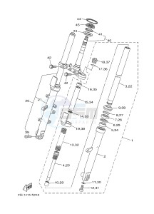 YZ250X (BJ41) drawing FRONT FORK