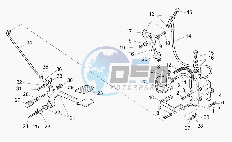 Rear master cylinder