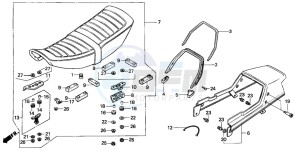 CB125T drawing SEAT/SEAT COWL