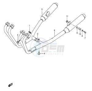 GSX600F (E2) Katana drawing MUFFLER (MODEL J)