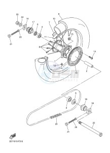 WR250R (32DW 32DV 32DX) drawing REAR WHEEL