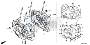 TRX420TM1G TRX500FA Europe Direct - (ED) drawing CRANKCASE (TRX420FE1/FM1/FM2/TE1/TM1)