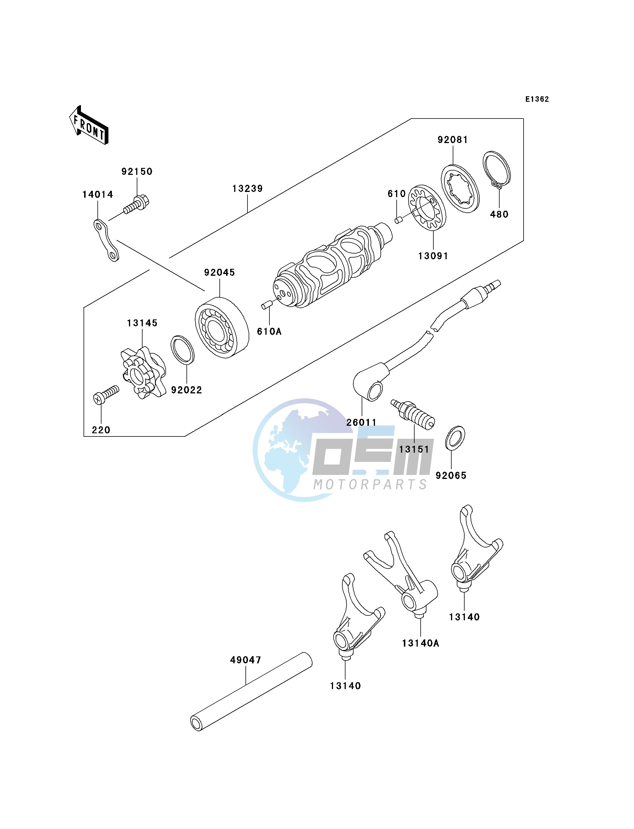 GEAR CHANGE DRUM_SHIFT FORK-- S- -