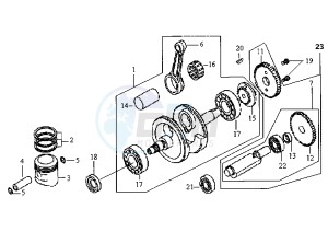 HUSKY - 125 cc drawing CRANKSHAFT-PISTON