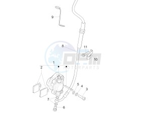 Liberty 125 4t Delivery e3 Single drawing Brakes hose  - Calipers