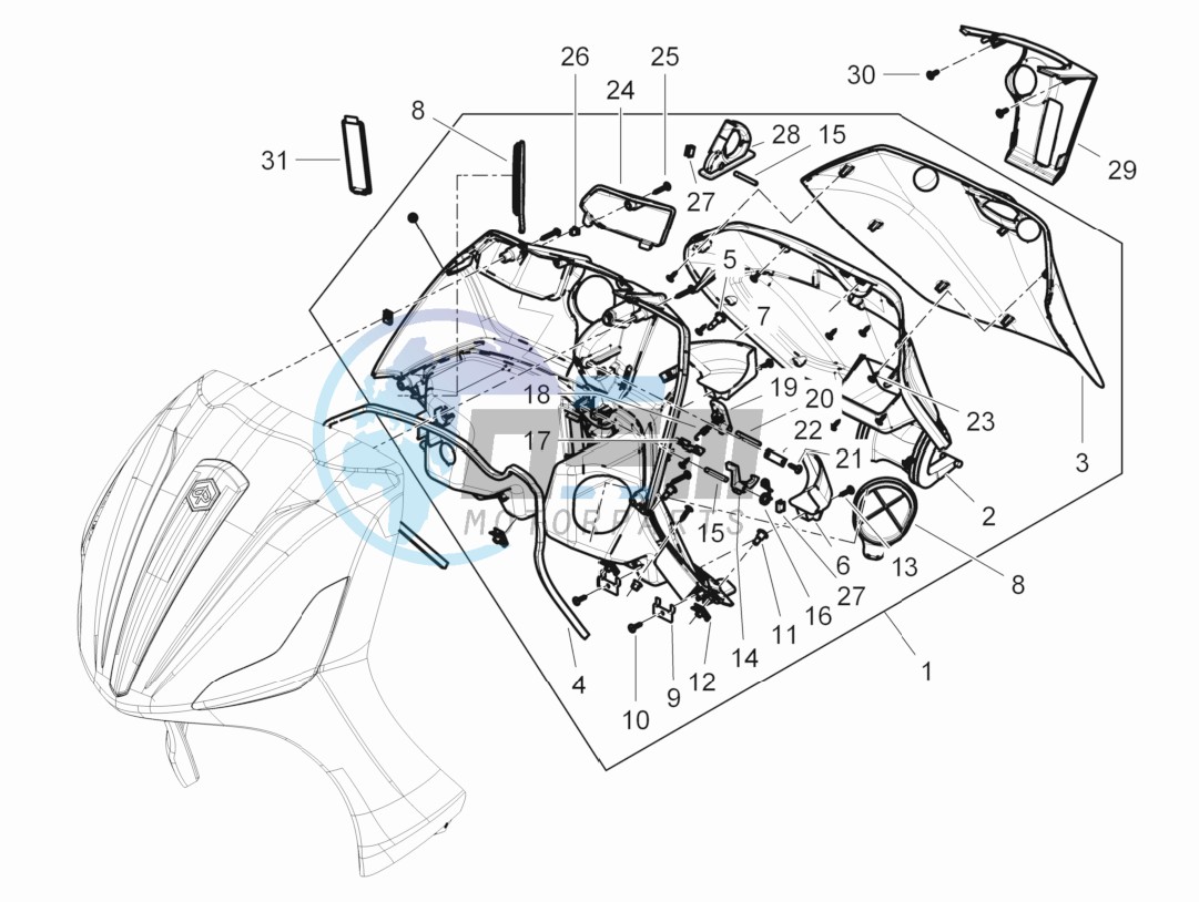 Front glove-box - Knee-guard panel