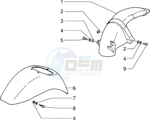 Zip 95 drawing Front and rear mudguard