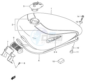 VS800 (E3-E28) INTRUDER drawing FUEL TANK (MODEL K3)