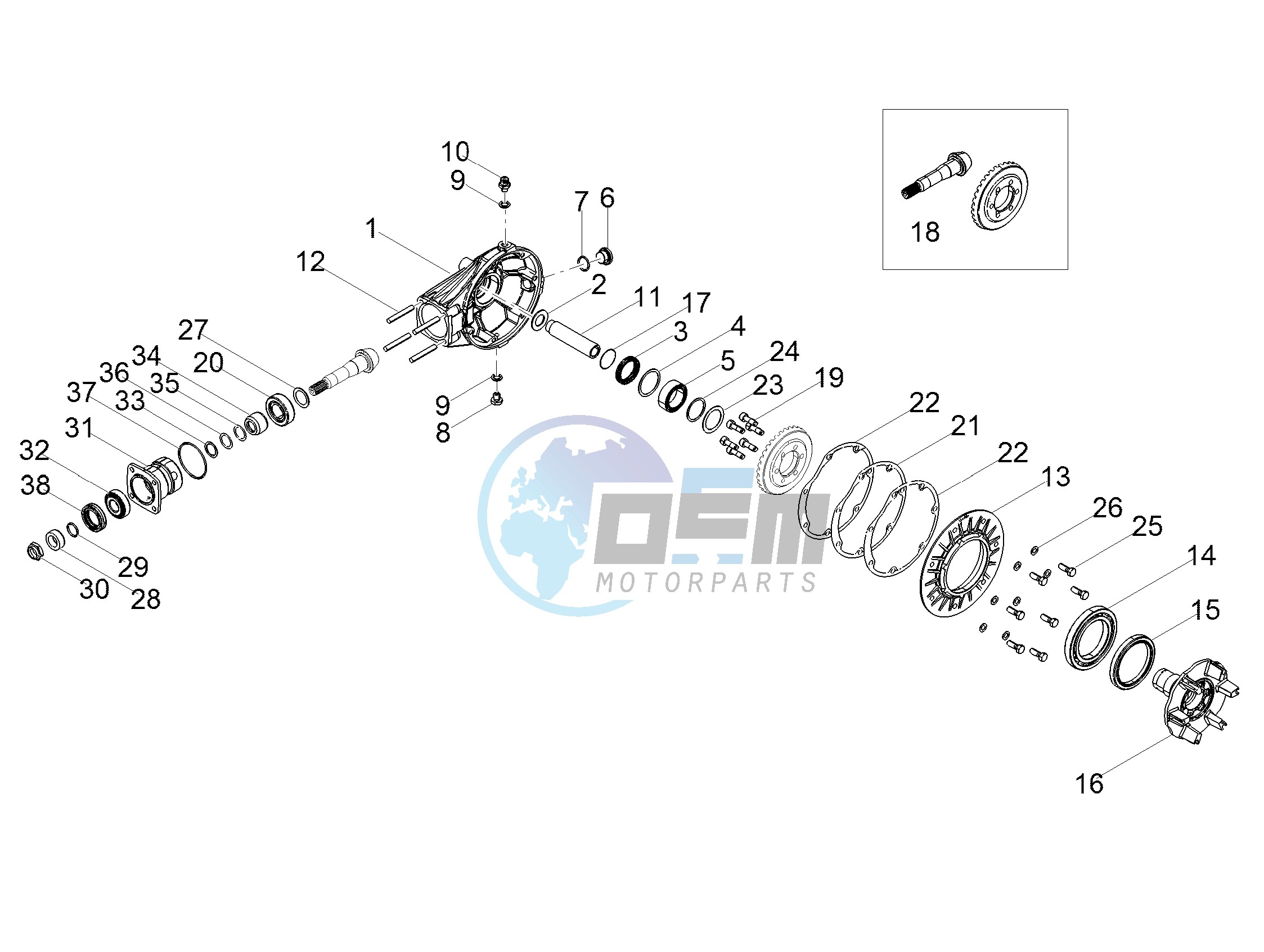 Rear transmission / Components