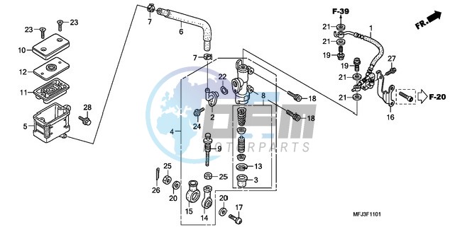 REAR BRAKE MASTER CYLINDER (CBR600RA)