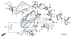 VFR800A9 France - (F / ABS CMF MME TWO) drawing UPPER COWL