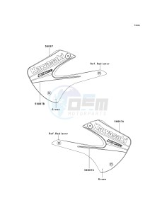 KX 100 A [KX100 MONSTER ENERGY] (A6F - A9FA) D6F drawing DECALS-- GREEN- --- D6F- -