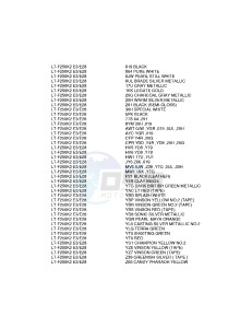 LT-F250 (E3-E28) drawing * COLOR CHART *