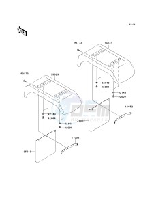 KAF 950 D [MULE 3010 DIESEL 4X4] (D8F) D8F drawing REAR FENDER-- S- -