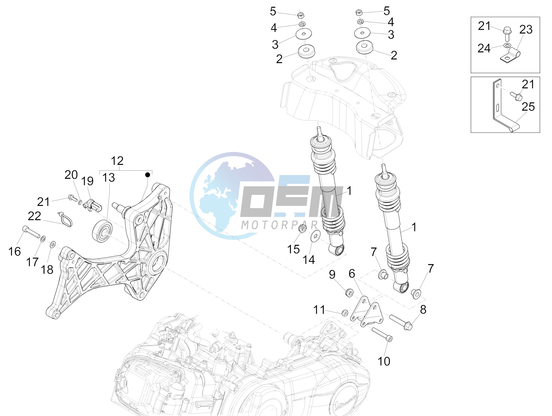 Rear suspension - Shock absorber/s