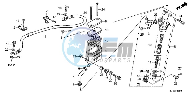 REAR BRAKE MASTER CYLINDER