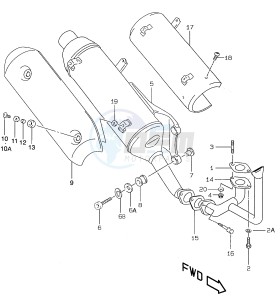 AY50 (V-W-X-Y) katana drawing MUFFLER (model K1, except P26 and AY50 P39 )