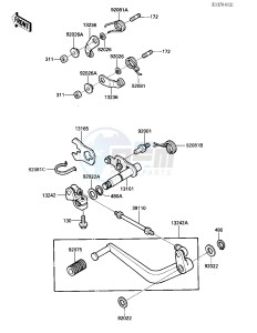 ZX 900 A [NINJA] (A1-A2) NINJA 900 drawing GEAR CHANGE MECHANISM