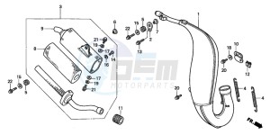 CR125R drawing EXPANSION CHAMBER (CM)