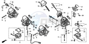 CB600F HORNET S drawing CARBURETOR (COMPONENT PARTS) (1)