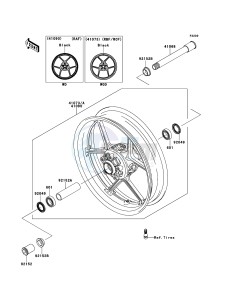 NINJA ZX-6R ZX600RDF FR GB XX (EU ME A(FRICA) drawing Front Hub