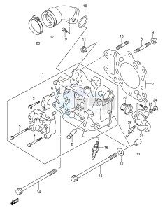 AN250 (E2) Burgman drawing CYLINDER HEAD (MODEL K1 K2)