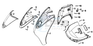 ALLO 50 45 KMH drawing FR PLATE / INNER PROTECTOR / INDICATORS